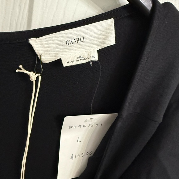 Charli London Anthropologie Audrey Black Long Sleeve Bodycon Midi Dress L NWT - Picture 6 of 10